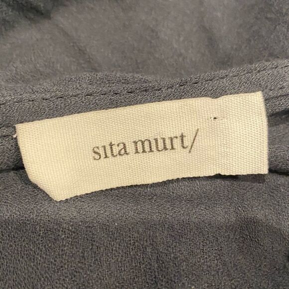 Sita Murt Blue Lace Front Sleeveless Linen Dress Size 10 - Picture 5 of 6